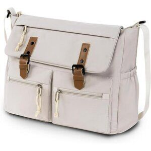 Canvas Messenger Bag Crossbody Shoulder Travel Work Bag for Men Women Laptop